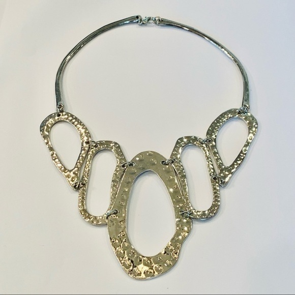 💐5/25 large bold chunky hammered sliver metal - Picture 1 of 6